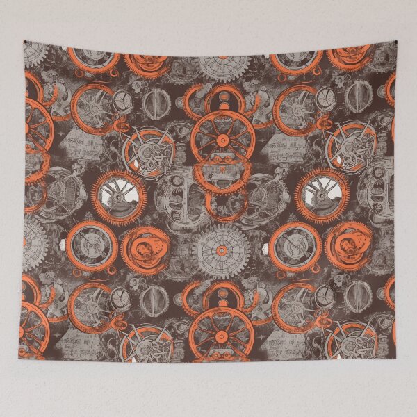 Item preview, Steampunk Clockwork Sketch Pattern Design designed and sold by Juuskus.