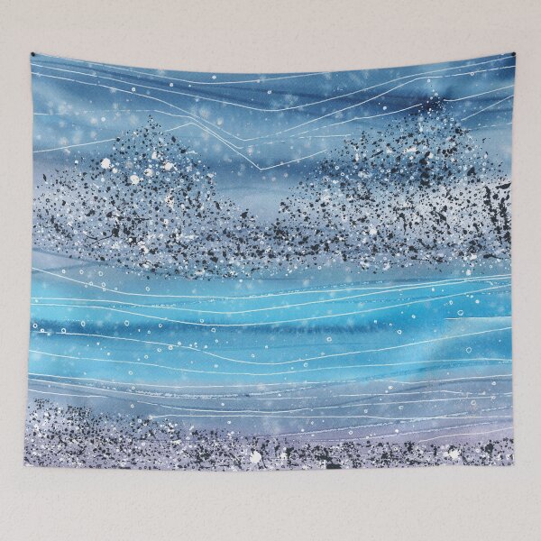Item preview, Nature and landscapes, blue landscape, sea and mountains designed and sold by anaozzart.