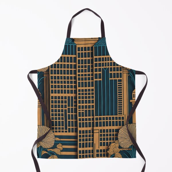 Item preview, Gold on black art deco pattern of tall buildings designed and sold by Gary Gable.
