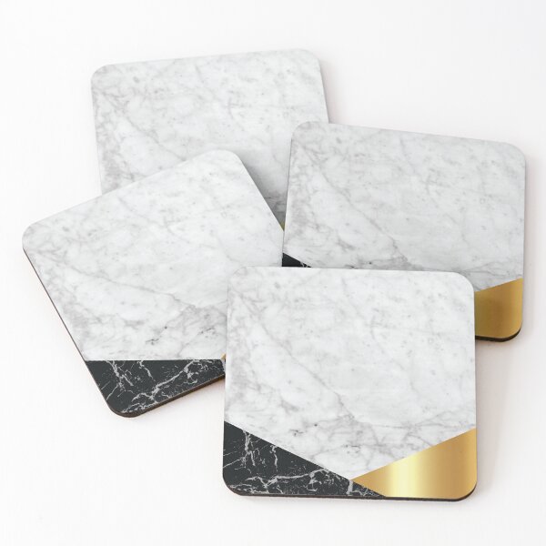 Item preview, Geometric White Marble - Black Granite & Gold #944 designed and sold by Natural Collective.