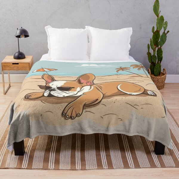 Item preview, Frenchie Tanning at the Beach French Bulldog designed and sold by PetsEnough.