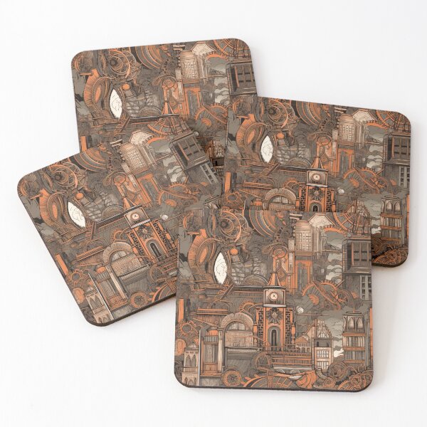 Item preview, Steampunk Cityscape Sketch Pattern Design designed and sold by Juuskus.