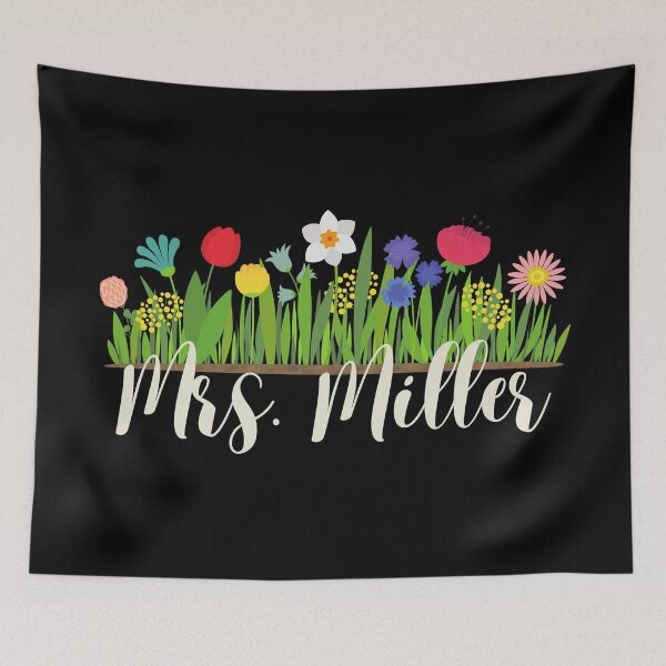 Item preview, Mrs. Miller Teacher Married Flowers designed and sold by SunfullyYours.