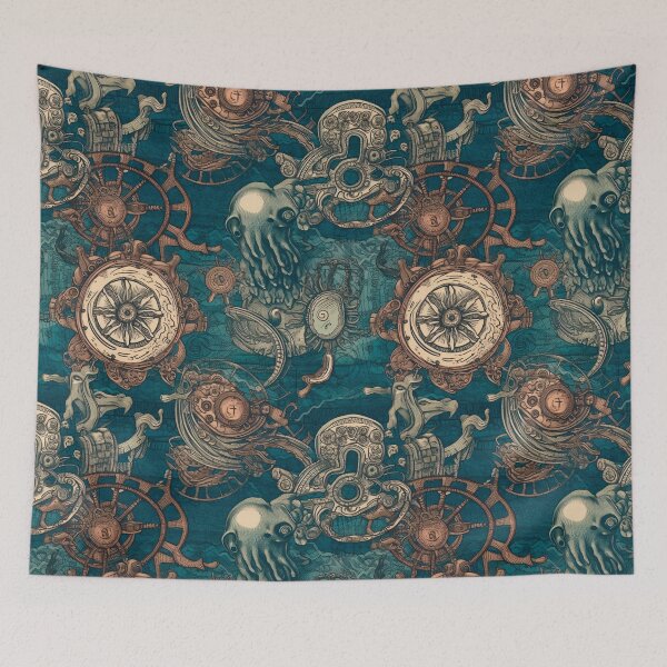 Item preview, Steampunk Nautical Sketch Pattern designed and sold by Juuskus.