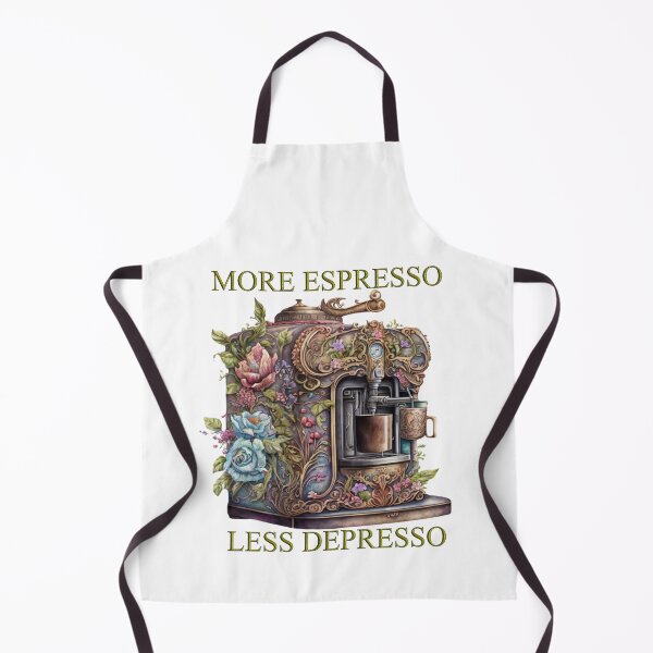 Item preview, More Espresso, Less Depresso Floral Coffee Machine designed and sold by Zoetrope Graphics.
