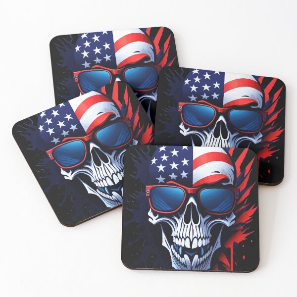 Item preview, Ultra Maga Red White Blue Skull With Trendy Sunglasses  designed and sold by Mimielitas-Shop.