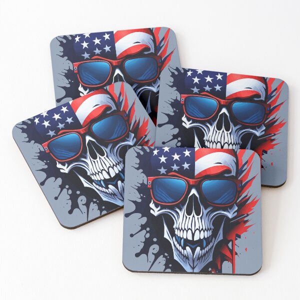 Item preview, Copy of Ultra Maga Red White Blue Skull With Trendy Sunglasses  designed and sold by Mimielitas-Shop.