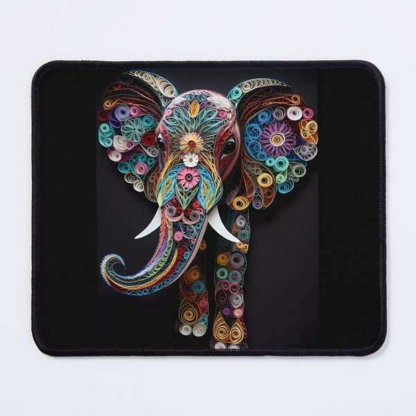 Item preview, Colorful Elephant Quilling Artwork designed and sold by ArtbyAiGallery.
