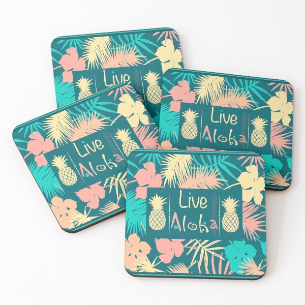 Item preview, Live Aloha Message with Tropical Leaves designed and sold by J Marielle Designs.
