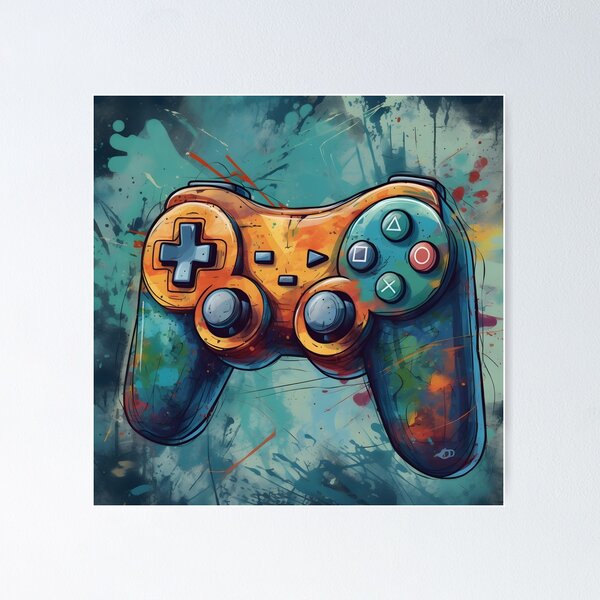 Artikel-Vorschau von gaming controller in colorful arcade look, designt und verkauft von AIArcade.