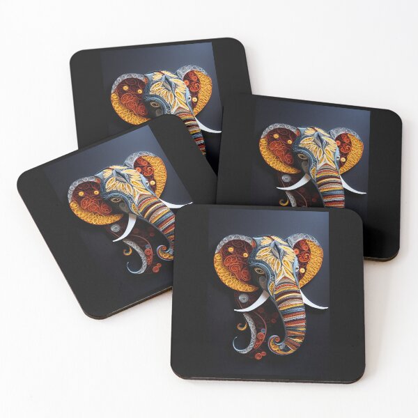 Item preview, Colorful Elephant Quilling Artwork designed and sold by ArtbyAiGallery.