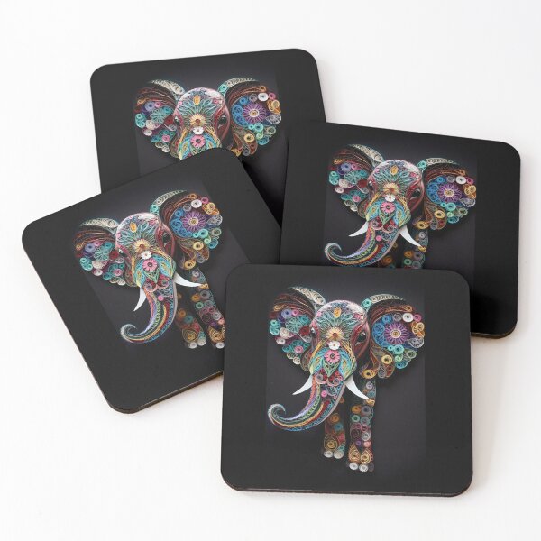 Item preview, Colorful Elephant Quilling Artwork designed and sold by ArtbyAiGallery.