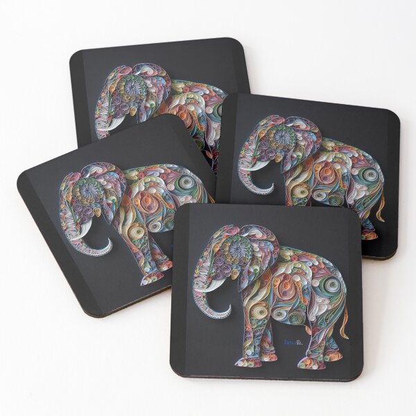 Item preview, Colorful Elephant Quilling Artwork designed and sold by ArtbyAiGallery.