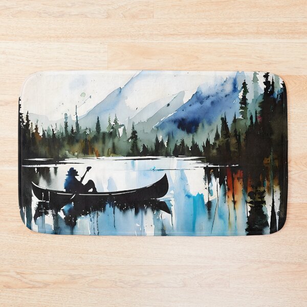 Artikelvorschau, Kanufahren auf dem See entworfen und verkauft von DmBWatercolours.