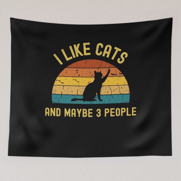 Item preview, I Like Cats And Maybe 3 People Retro Cat Lover Funny Cat Lover Gift designed and sold by lou731.