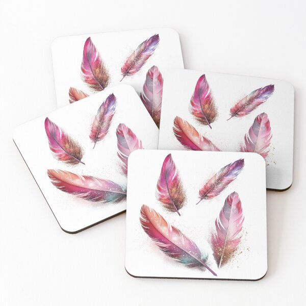 Item preview, purple pink watercolor feathers designed and sold by S4Kur4.
