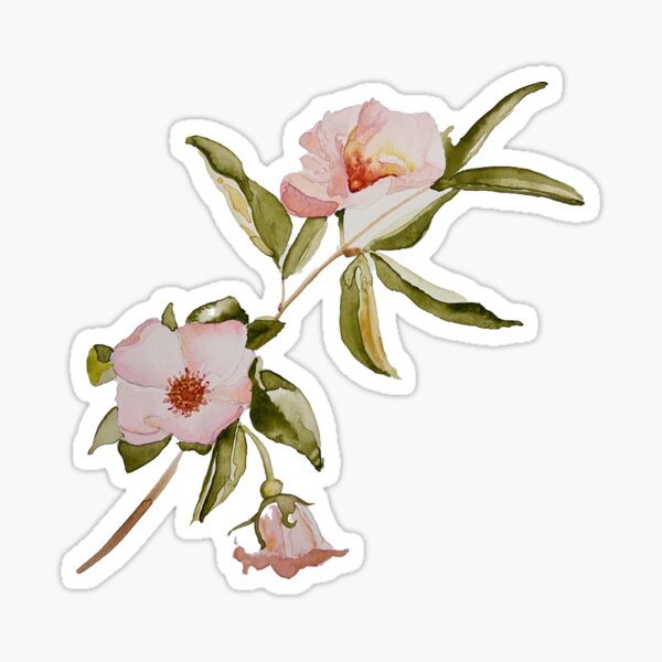 BOTANY - Stickers muraux - Fleurs (rose et ocre)