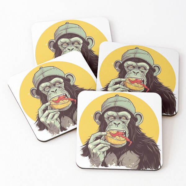 Item preview, Monkey eating Burger designed and sold by CrnMeta.