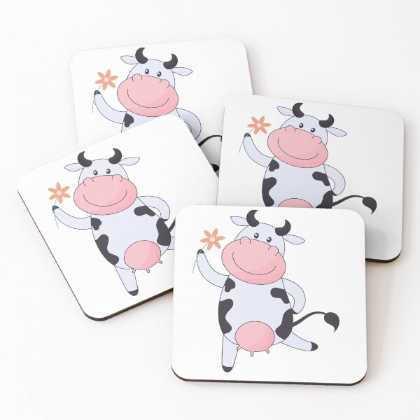 Item preview, cute cartoon cow with flower designed and sold by Olyanazh.