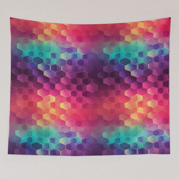 Item preview, Psychedelic Rainbow Honeycomb designed and sold by Splargo Digital Prints.