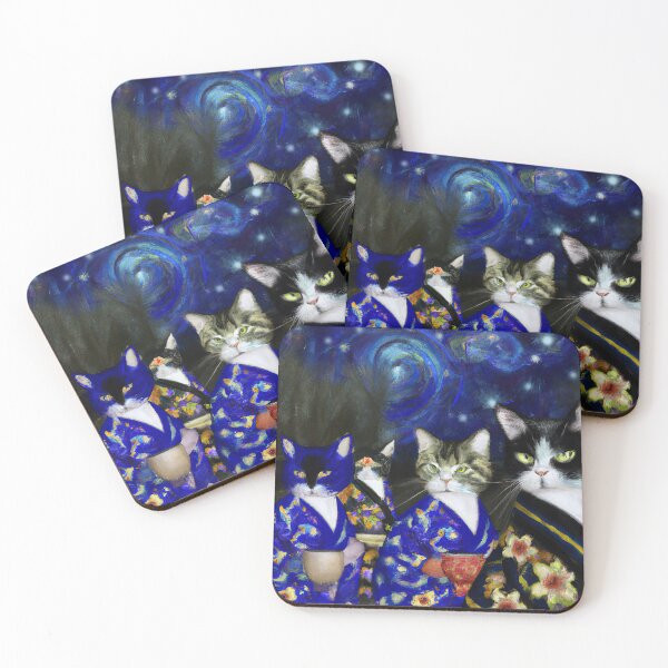 Item preview, Kimono cats night out designed and sold by efdrico.