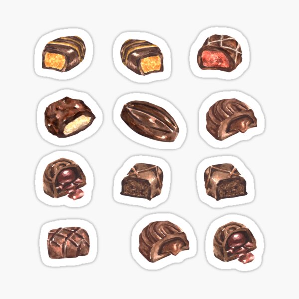 Chocoholic Truffle Pattern Sticker