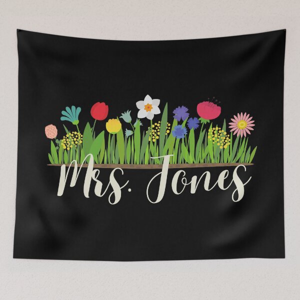 Item preview, Mrs. Jones Teacher Married Flowers designed and sold by SunfullyYours.