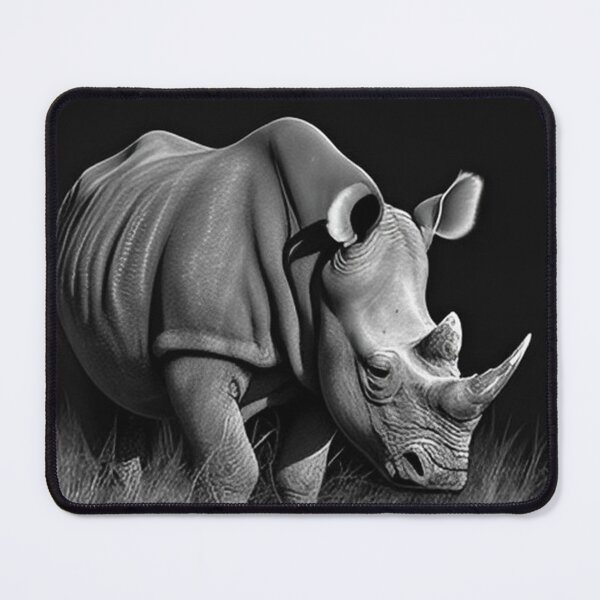 Item preview, Black and white Rhino pencil drawing designed and sold by Pencil-Art.