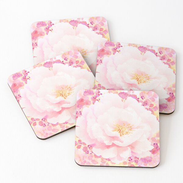 Item preview, Morning Grace pink peony floral art designed and sold by Glimmersmith.