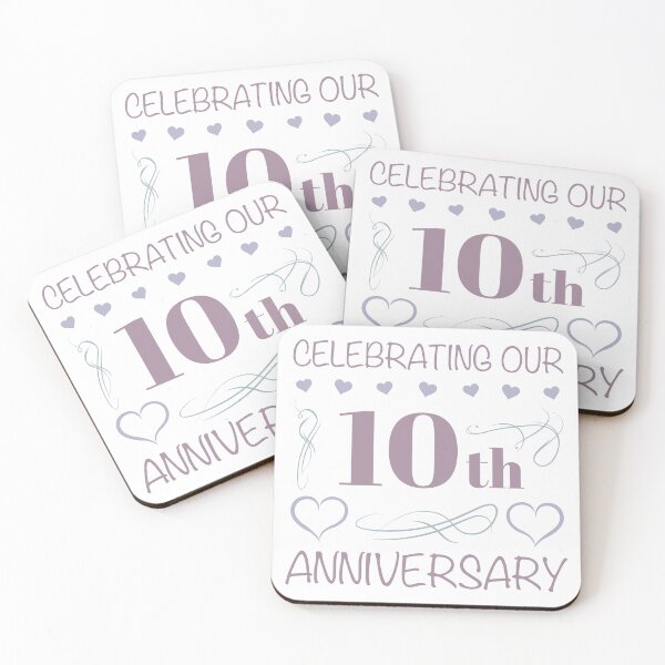Item preview, Elegant 10th Wedding Anniversary (Lavender) designed and sold by thepixelgarden.
