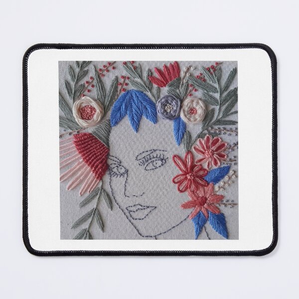 Item preview, Embroidered female portrait designed and sold by TLAVeranda.