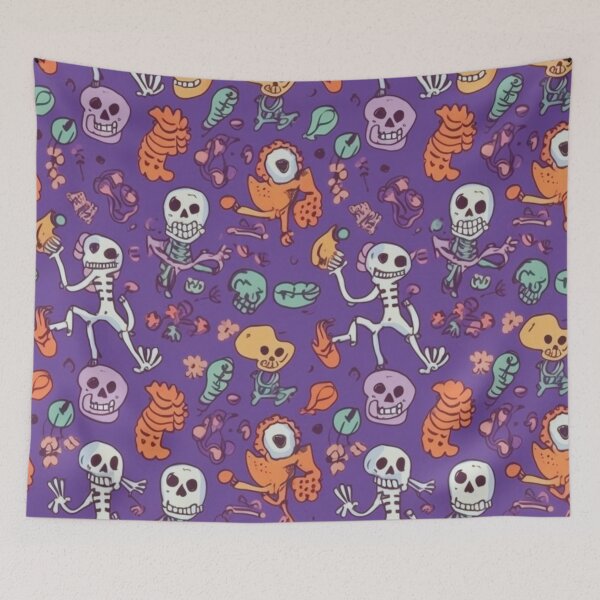 Item preview, #9 Cute Skeleton Cartoon Art Pattern Design designed and sold by Pexelpanoramas.