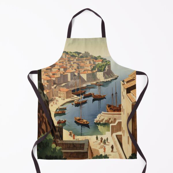 Item preview, Discovering Dubrovnik's Charm: A Vintage Gouache Journey designed and sold by Heritage Print Co.