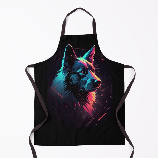 Artikelvorschau, German shepherd dog retrowave vintage neon 80s entworfen und verkauft von MDCGraphics.