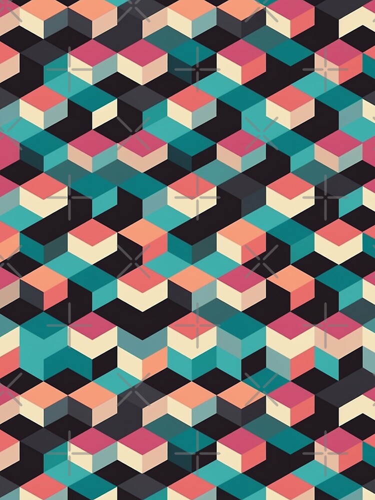 Thumbnail 4 of 4, iPhone Case, Abstract Geometric Cubes designed and sold by Splargo.