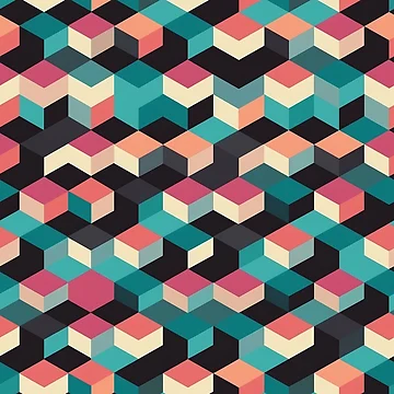 Artwork thumbnail, Abstract Geometric Cubes by Splargo Digital Prints