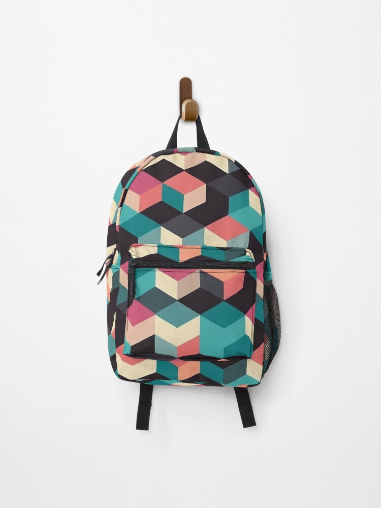 Thumbnail 1 of 3, Backpack, Abstract Geometric Cubes designed and sold by Splargo.