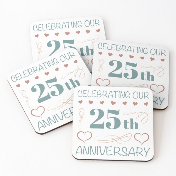 Item preview, Elegant 25th Wedding Anniversary (Teal) designed and sold by thepixelgarden.