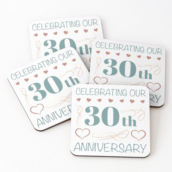 Item preview, Elegant 30th Wedding Anniversary (Teal) designed and sold by thepixelgarden.