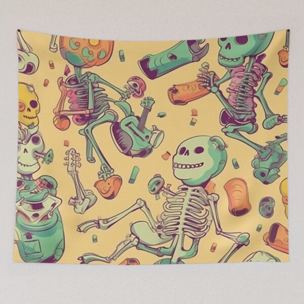 Item preview, Funny Cartoon Skeleton Pattern Art Design #12 designed and sold by Pexelpanoramas.
