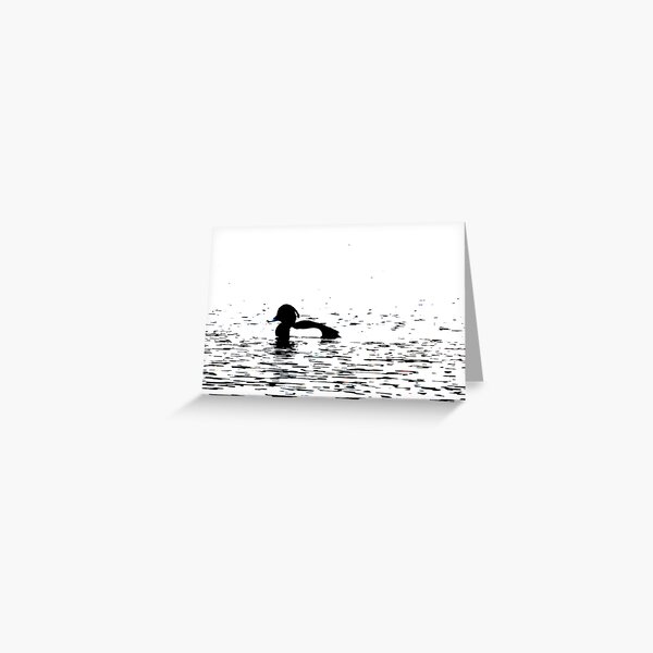 Stylized Tufted Duck artwork Waterbird Collection Greeting Card