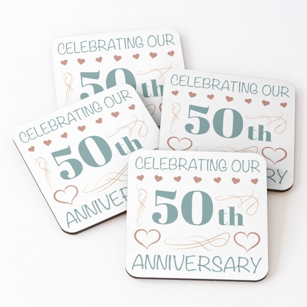 Item preview, Elegant 50th Wedding Anniversary (Teal) designed and sold by thepixelgarden.