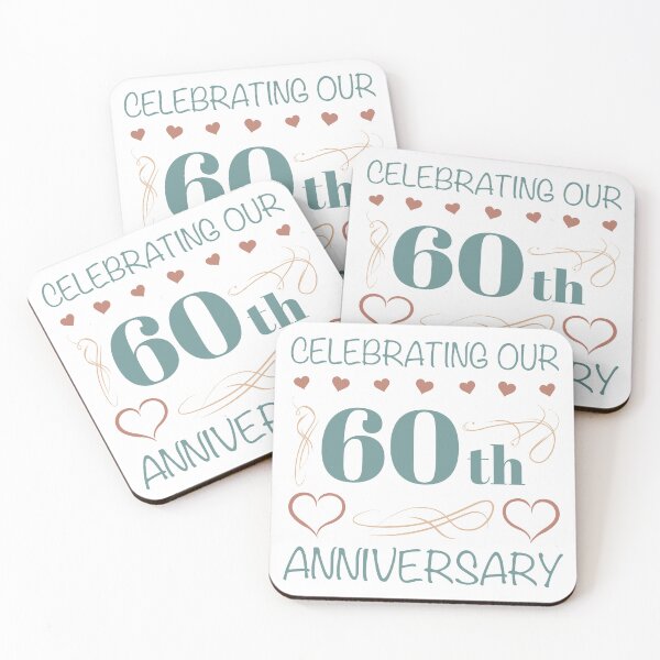 Item preview, Elegant 60th Wedding Anniversary (Teal) designed and sold by thepixelgarden.