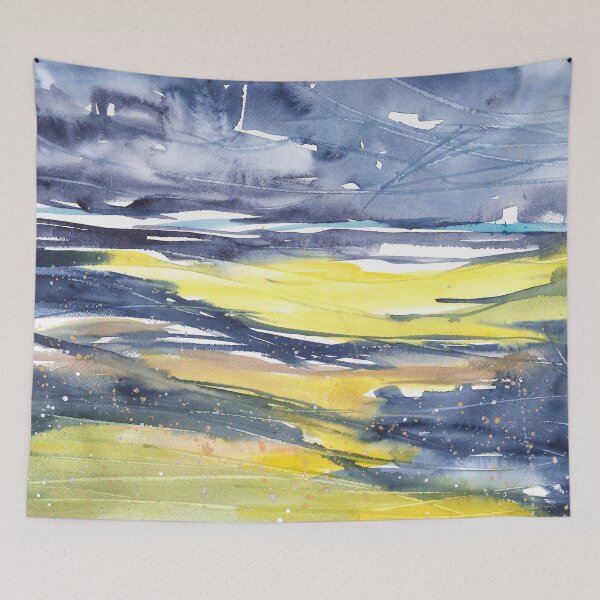 Item preview, Nature and landscapes, blue landscape, sea and mountains designed and sold by anaozzart.