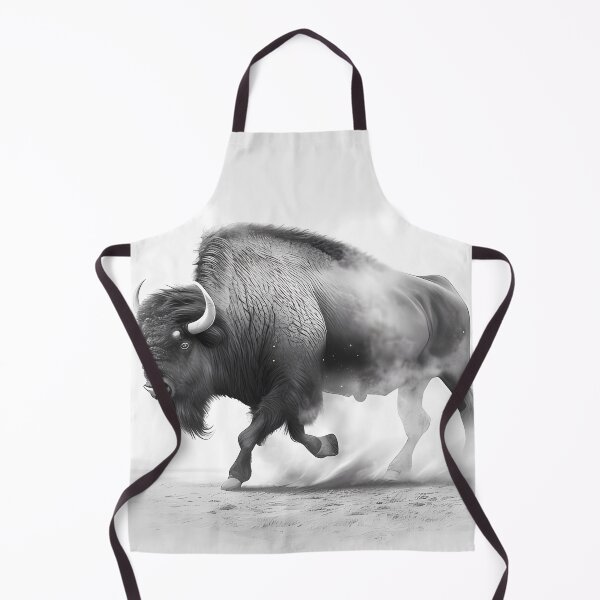 Item preview, Black and white Bison pencil drawing designed and sold by Pencil-Art.