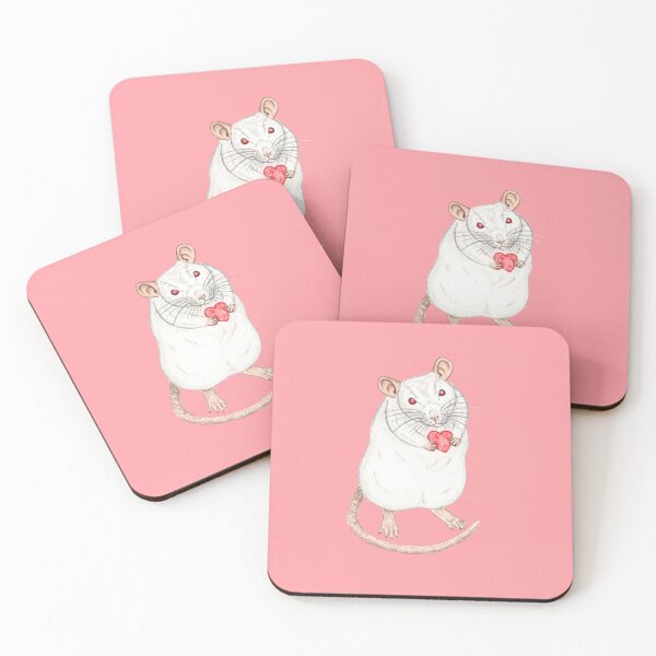 Item preview, Albino White Rat with Heart designed and sold by WolfySilver.