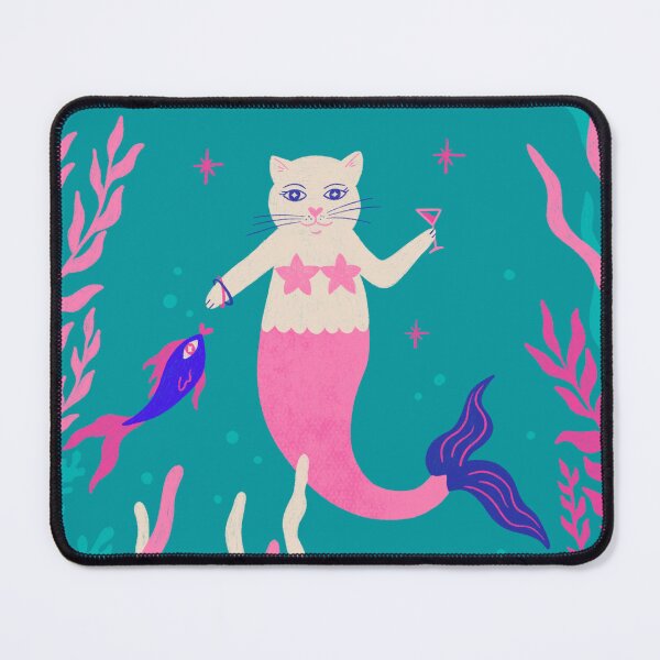 Item preview, Cute Mermaid Cat illustration designed and sold by WeirdyTales.