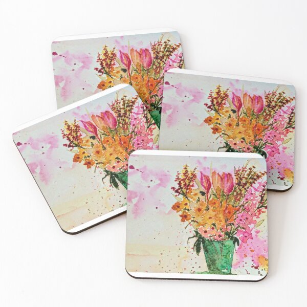 Item preview, Loose flowers in a vase  designed and sold by watercolorsLiz.