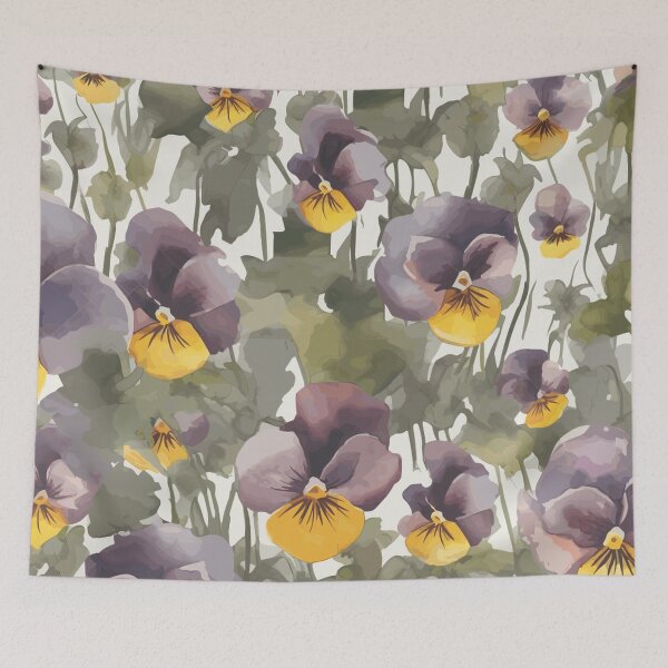 Item preview, Delicate Violas Flowers in Watercolor Harmony designed and sold by TopArtsy.