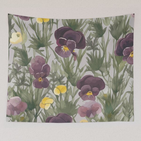 Item preview, Vivid Violas Flowers Watercolor Pattern designed and sold by TopArtsy.